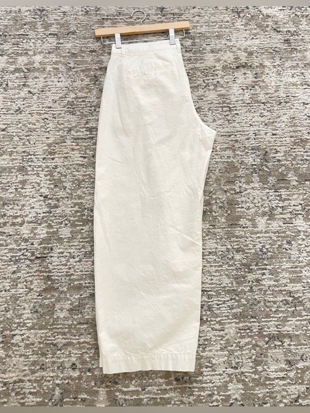 J. Crew Barrel Leg Pants Linen Blend Wide Leg Creamy White Size 29 - Picture 3 of 5